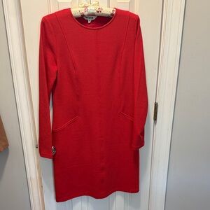 Boden Ellen Ottoman Red Long Sleeve Dress